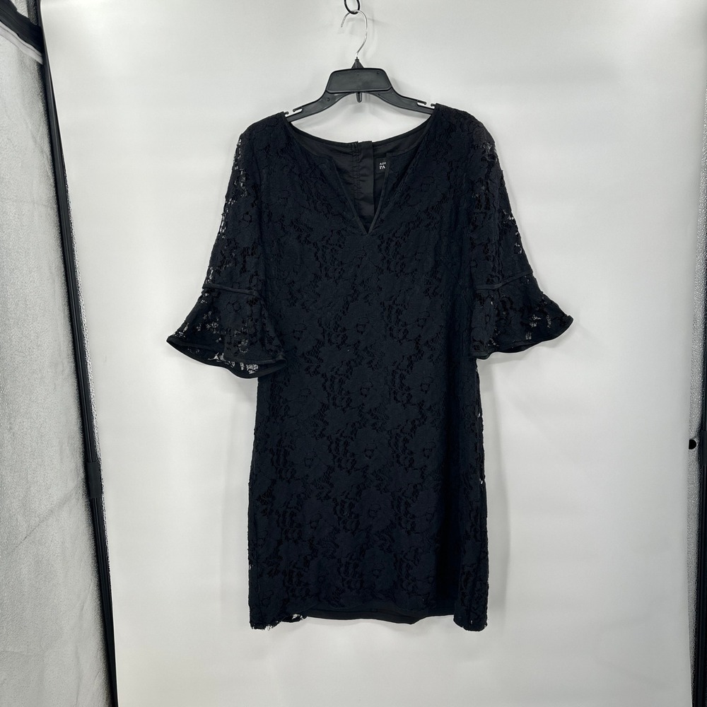 Adrianna Papell Lace‎ Dress Size 14 Bell Sleeve V Neck Romantic Feminine